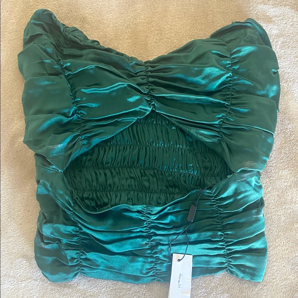 Elodie K Silk Green Strapless Top
